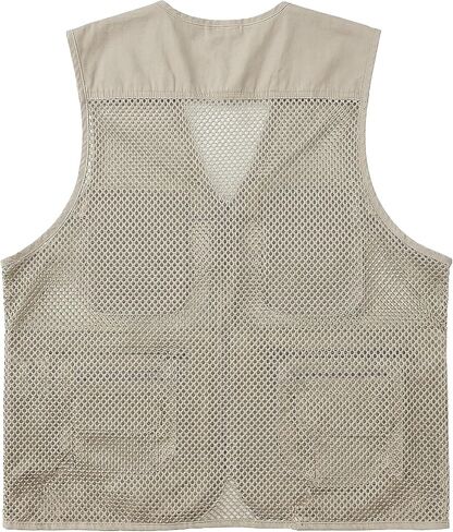 Men's Fishing Vest Utility Multi-Pockets Lightweight Outdoor Hiking Travel Safari Photography Unisex Mesh Cargo Vest in Saudi Arabia
