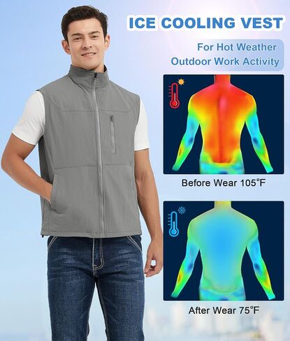 Cooling Vest for Men Ice Vest with 24 Ice Packs Cold Vest for Hot Weather Outdoor Work Everyday Active in Saudi Arabia