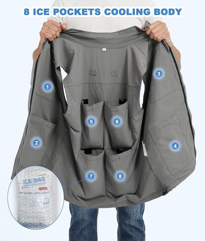Cooling Vest for Men Ice Vest with 24 Ice Packs Cold Vest for Hot Weather Outdoor Work Everyday Active in Saudi Arabia