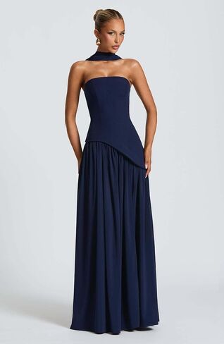 Strapless Bridesmaid Dresses for Women Long Scarf Ruched Chiffon Formal Wedding Guest Dress with Slit in Saudi Arabia