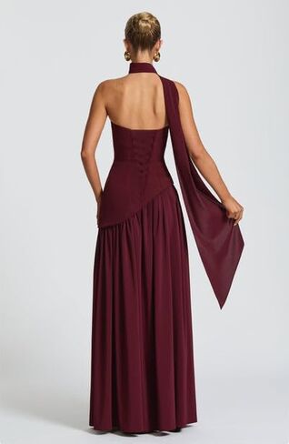 Strapless Bridesmaid Dresses for Women Long Scarf Ruched Chiffon Formal Wedding Guest Dress with Slit in Saudi Arabia