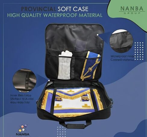 Masonic Apron Carrying Case - Lightweight Soft Black - Cordura Fabric - Masonic Regalia Apron Case (Provincial) in Kuwait