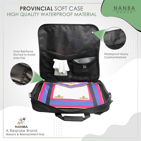 Masonic Apron Carrying Case - Lightweight Soft Black - Cordura Fabric - Masonic Regalia Apron Case (Provincial) in Kuwait