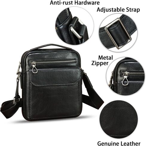 Genuine Leather Messenger Bag for Men Shoulder Crossbody Bag Vintage Man Purse Satchel Handbag in Kuwait