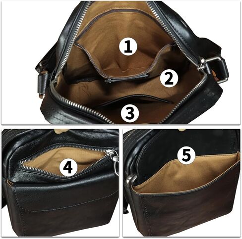 Genuine Leather Messenger Bag for Men Shoulder Crossbody Bag Vintage Man Purse Satchel Handbag in Kuwait