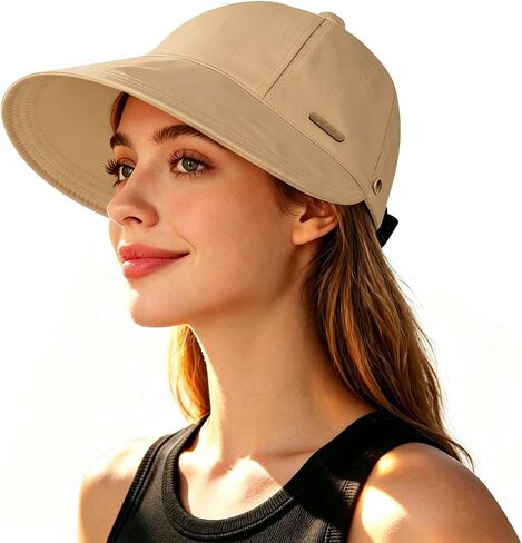 Women Sun Hat Wide Brim Hat Ponytail Baseball Cap Foldable Packable for Summer Beach Golf Hiking Fishing in Saudi Arabia
