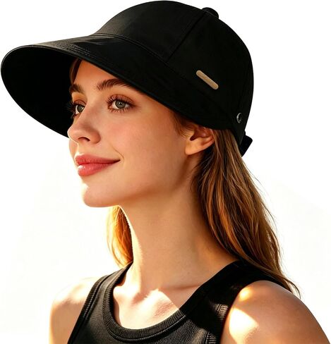Women Sun Hat Wide Brim Hat Ponytail Baseball Cap Foldable Packable for Summer Beach Golf Hiking Fishing in Saudi Arabia
