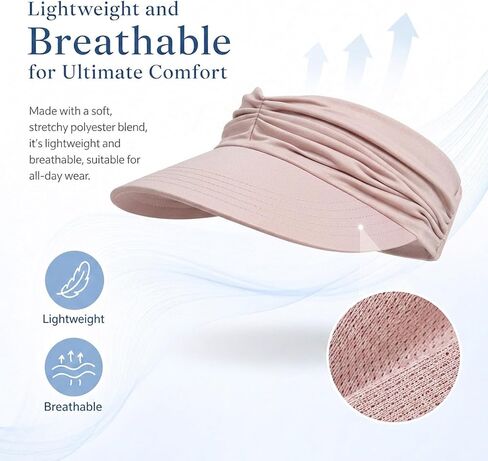 2026 NEW Women's UPF 50+ UV Protection Sun Visor Hat Wide Brim Lightweight Foldable Ponytail Cap Beach Outdoor in Kuwait