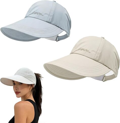 2 Pack UPF Sun Protection Baseball Hat for Women and Man,Wide Brim UV Visor Hat, Adjustable Quick-Dry Wide Brim Baseball Cap in Saudi Arabia