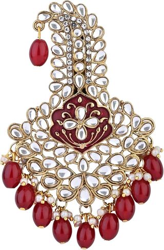 بروش I Jewels مطلي بالذهب التقليدي على شكل قطرة اللؤلؤ من صفا كالانجي للعريس/الرجال/Dulha Pagadi in Kuwait