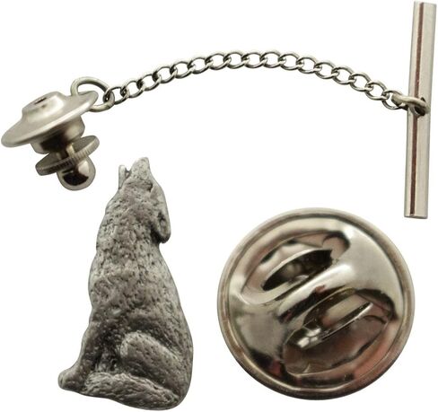 Sarah's Treats & Treasures Howling Wolf Tie Tack ~ Antiqued Pewter ~ Tie Tack or Pin - Antiqued Pewter in Saudi Arabia