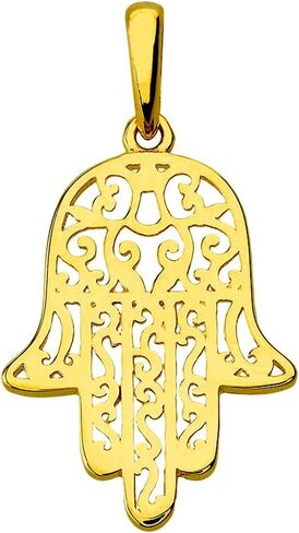Jewelry America 14k Yellow Gold Filigree Hamsa Hand of Fatima Charm Pendant in Kuwait