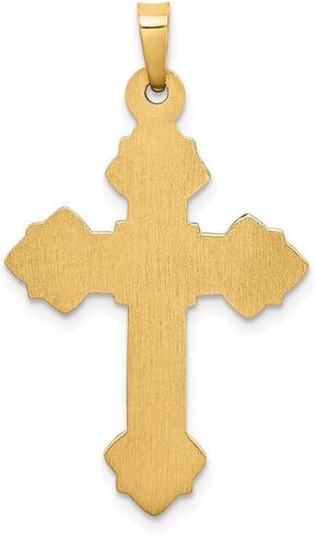 Diamond2Deal 14K Yellow Gold Budded Hollow Religious Crucifix Cross Pendant (L- 39 mm W- 21 mm) in Kuwait