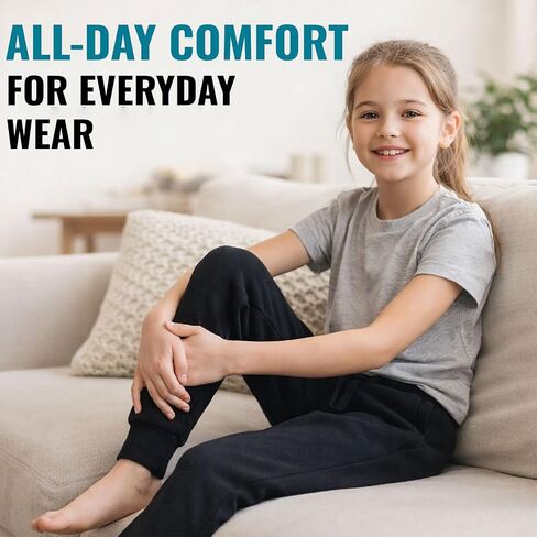 Yacht & Smith 6 Pack of Girls Jogger Bulk Sweatpants, Comfy Lounge Joggers for Kids in Kuwait