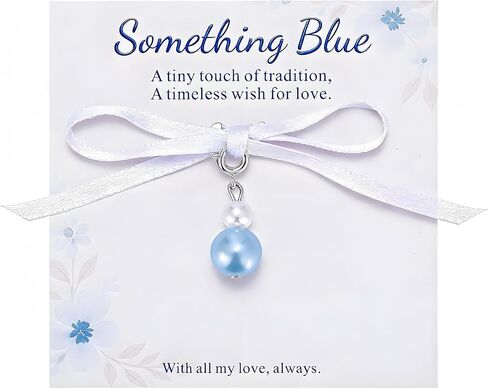 Dcfywl731 Something Blue for Bride Angel Memory Bouquet Charm Sentimental Tradition Keepsake Wedding Day Hug from Heaven Gift from Deceased Mom or Dad in Kuwait