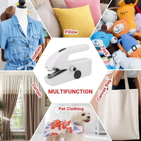 Handheld Sewing Machine Cordless – Portable Mini Handheld Sewer, Pocket Sewing Machine for Quick Repairs, Handy Stitch, Travel Stitch Sew Quick, Home & DIY Fabric (White-black) in Saudi Arabia