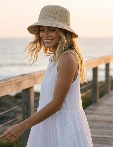 Raffia Straw Bucket Hat for Women Summer Beach Hats Handwoven Natural Raffia Bucket Hat Foldable Travel Cap in Saudi Arabia