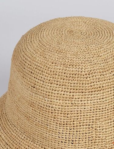 Raffia Straw Bucket Hat for Women Summer Beach Hats Handwoven Natural Raffia Bucket Hat Foldable Travel Cap in Saudi Arabia