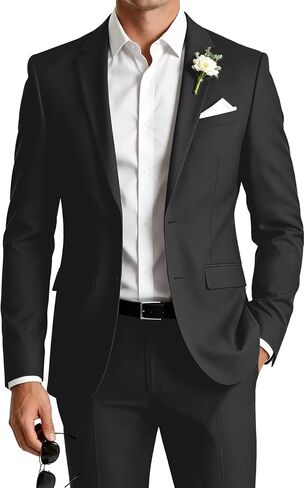 Mens Suit 2 Piece Formal Business Tuxedo for Men Wedding Prom Groom Outfit Blazer Dress Pants Suit Set in Saudi Arabia