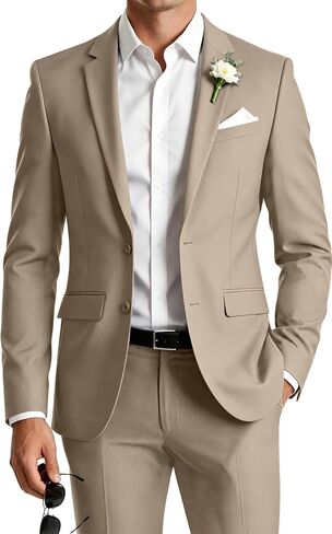 Mens Suit 2 Piece Formal Business Tuxedo for Men Wedding Prom Groom Outfit Blazer Dress Pants Suit Set in Saudi Arabia