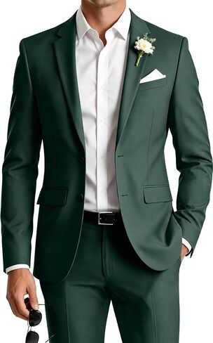 Mens Suit 2 Piece Formal Business Tuxedo for Men Wedding Prom Groom Outfit Blazer Dress Pants Suit Set in Saudi Arabia