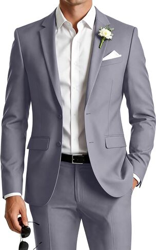 Mens Suit 2 Piece Formal Business Tuxedo for Men Wedding Prom Groom Outfit Blazer Dress Pants Suit Set in Saudi Arabia
