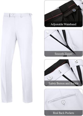 Men's 2 Piece Suit Slim Fit V-Neck Vest Adjustable Pants Elegant Tuxedo Set for Work Wedding Party in Saudi Arabia