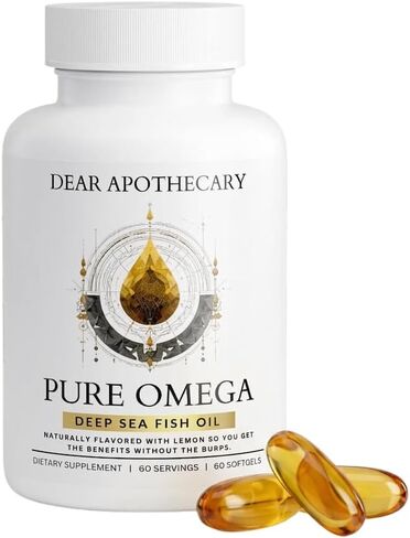 Pure Omega Fish Oil 1200mg - 720mg Omega-3 with EPA 432mg & DHA 288mg - Molecularly Distilled, No Fishy Aftertaste - Heart, Brain, Joint & Vision Support - 60 Softgels (60 Servings) in Saudi Arabia
