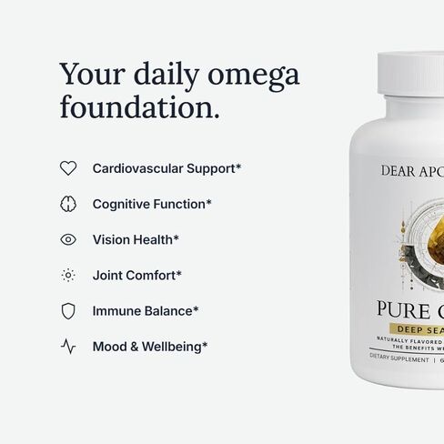 Pure Omega Fish Oil 1200mg - 720mg Omega-3 with EPA 432mg & DHA 288mg - Molecularly Distilled, No Fishy Aftertaste - Heart, Brain, Joint & Vision Support - 60 Softgels (60 Servings) in Saudi Arabia