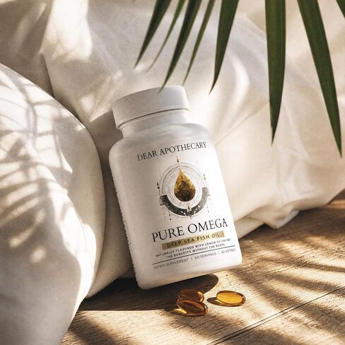 Pure Omega Fish Oil 1200mg - 720mg Omega-3 with EPA 432mg & DHA 288mg - Molecularly Distilled, No Fishy Aftertaste - Heart, Brain, Joint & Vision Support - 60 Softgels (60 Servings) in Saudi Arabia