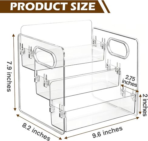 3-Tier Bathroom Counter Organizer – Storage Shelf for Makeup, Perfume & Skincare, Makeup Perfume Tray Skincare Organizer Fits Bathroom, Dresser, Kitchen (Clear) in Saudi Arabia