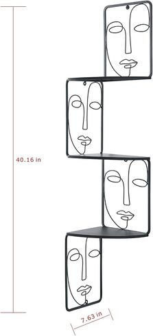 Corner Shelf, Wall Mounted Face Sculpture Display Shelf with Philosophical Art Design for Living Room Decor, Wall Corner Bookshelf Multi Unit Organizer, Tall Shelf Plant Stand for Bedroom, Bathroom in Saudi Arabia
