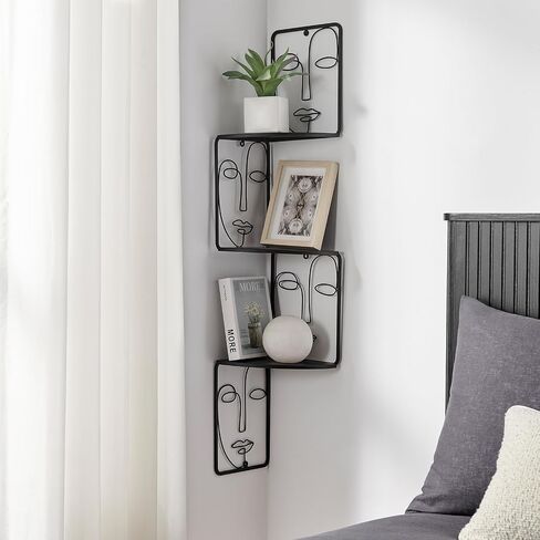 Corner Shelf, Wall Mounted Face Sculpture Display Shelf with Philosophical Art Design for Living Room Decor, Wall Corner Bookshelf Multi Unit Organizer, Tall Shelf Plant Stand for Bedroom, Bathroom in Saudi Arabia