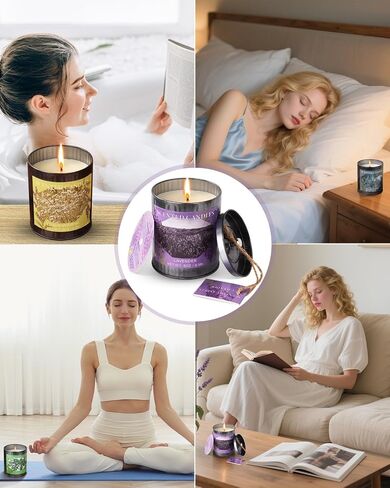 Scented Candles for Home, 8oz Soy Candle, 50H Burn, Lavender Aromatherapy, White Candle in Gift Box, Perfect for Birthday, Mother's Day, Christmas in Saudi Arabia