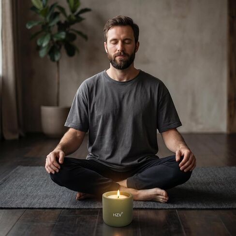Manly Stress Relief Scented Candle for Men, Soy Wax Moss Forest Aroma Candle, 25H Long Lasting Clean Burning for Relax Meditation Yoga Spa, Unique Candle Gifts for Father Husband Boyfriend in Saudi Arabia