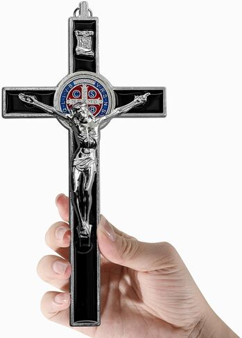 XIPENGKEJI Black Metal Enamel Crucifix,Christian Cross For Wall,Christ Inspirational Home Decor,Jesus Cross For Wall,Jesus Art Decor,Christian Gifts-5Inch X 2.9Inch in Saudi Arabia