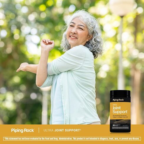 Piping Rock Joint Support Supplement for Women and Men | 60 Softgels | Ultra Blend with Glucosamine & Chondroitin, Omega 3, and Collagen | Non-GMO, Gluten Free in Kuwait