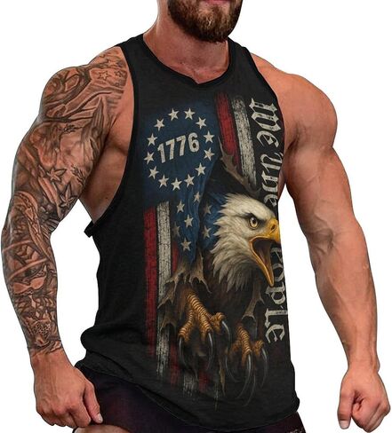 Blissboy Funny Patriotic Graphic Tank Top Novelty Sleeveless Shirt in Saudi Arabia