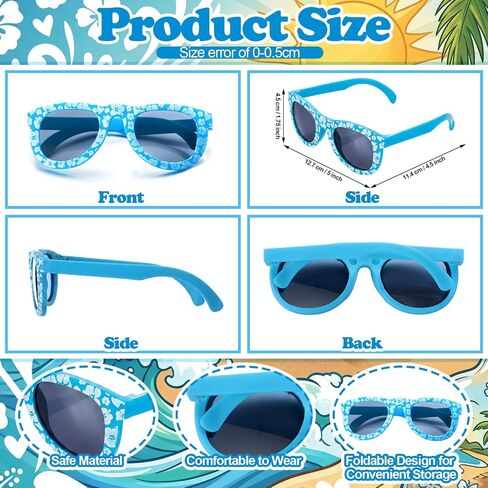 24 Pcs Hibiscus Sunglasses Sunglasses, Plastic Novelty Funny Hawaiian Party Supplies and Favors Glasses Photo Props Pool Party Giveaways Summer Costume Accessories in Kuwait