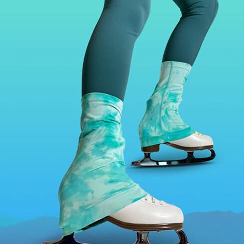 Yiju Figure Skating Leg Warmers Elastic Fashion Accessories Decor Warmer Socks Figure Skating Socks for Gym Winter Training Party, No diamonds, S in Kuwait