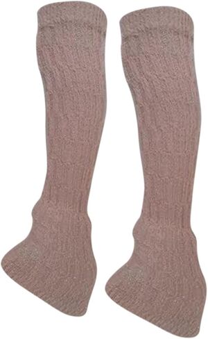 2x Figure Skating Leg Warmers Leg Cover Clothing Accessory Knitting Protectors Sleeves for Training Dance Ice Skate Ballet, Pink in Kuwait