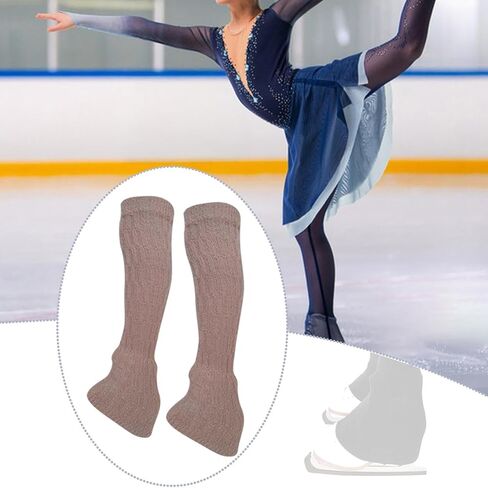 2x Figure Skating Leg Warmers Leg Cover Clothing Accessory Knitting Protectors Sleeves for Training Dance Ice Skate Ballet, Pink in Kuwait