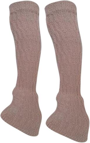 2x Figure Skating Leg Warmers Leg Cover Clothing Accessory Knitting Protectors Sleeves for Training Dance Ice Skate Ballet, Pink in Kuwait