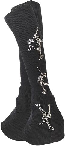 2Pcs Figure Skating Leg Warmers Boot Socks Lightweight Decorative Leg Sleeves Protectors for Yoga Fitness Workouts Training, black in Kuwait