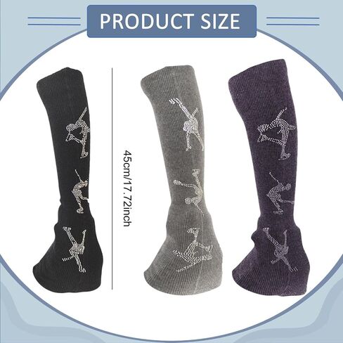 2Pcs Figure Skating Leg Warmers Boot Socks Lightweight Decorative Leg Sleeves Protectors for Yoga Fitness Workouts Training, black in Kuwait