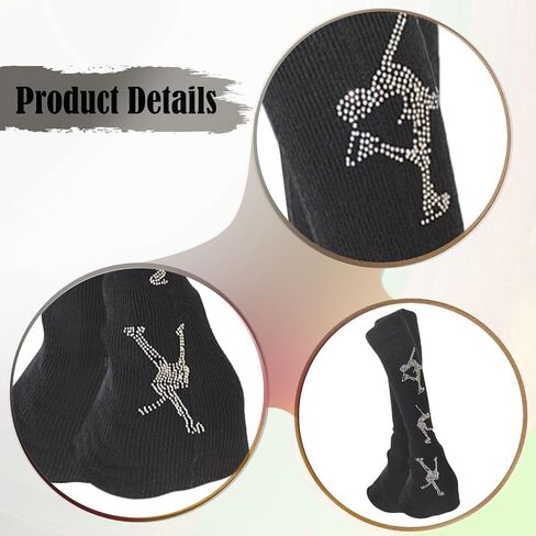 2Pcs Figure Skating Leg Warmers Boot Socks Lightweight Decorative Leg Sleeves Protectors for Yoga Fitness Workouts Training, black in Kuwait
