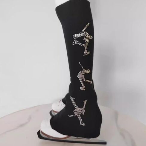 2x Figure Skating Leg Warmers Lightweight Warm Leg Sleeves Boot socks in Kuwait