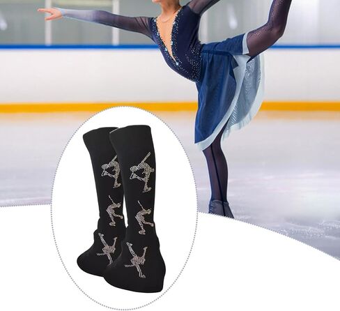 2x Figure Skating Leg Warmers Lightweight Warm Leg Sleeves Boot socks in Kuwait
