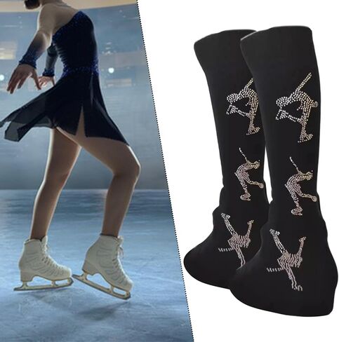 2x Figure Skating Leg Warmers Lightweight Warm Leg Sleeves Boot socks in Kuwait