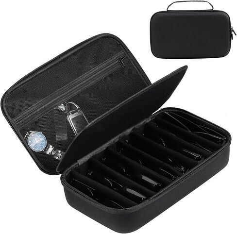 AUTOARK EVA Hard Shell Travel Eyeglasses Case,7 Adjustable Dividers,Holds 8 Glasses,Felt Lining in Saudi Arabia